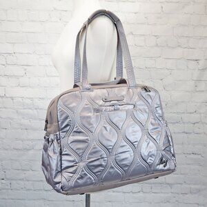 ❤️ Lug Aviator Metallic Pearl Matte Luxe Multi Compartment Tote Weekender Walnut